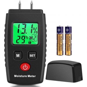 Testeur Humidit&eacute;, D&eacute;tecteur d'Humidit&eacute; &agrave; Broche avec 3 Modes, &Eacute;cran LCD avec r&eacute;tro&eacute;clairage vert, D&eacute;tecteur de Moisissures pour Bois et Mat&eacute;riaux de