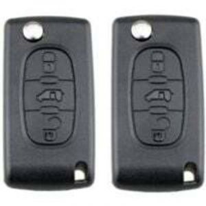 Lot de 2 coques de cl&eacute; CE0536 pour Peugeot Partner 107 207 307 407 208 308, Citro&euml;n C2 C3 C4 C5 Berlingo Picasso, coque de cl&eacute; Peugeot Partner,