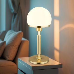 Globo Lighting - Lampe de table Salon Lampe de table Lampe de chevet couleur laiton, m&eacute;tal verre, 1x douille E27, DxH 18x40 cm