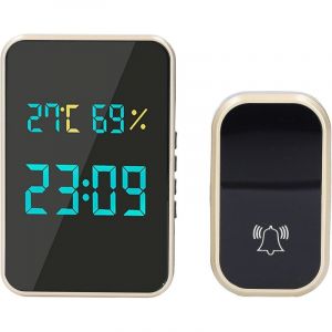 Sonnette sans Fil, Port&eacute;e de 100 M, Sonnette Auto-aliment&eacute;e avec 38 Carillons, 4 Niveaux de Volume, Flash LED et Bouton Poussoir sans Pile, Carillon