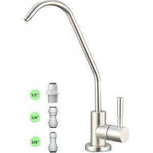 Robinet d'eau potable de cuisine, robinet &agrave; osmose inverse sans plomb, robinet de filtre de cuisine en acier inoxydable, robinet avec long tuyau