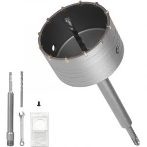 100mm Scie Cloche Beton, avec 220mm Rallonge SDS PLUS et Foret de Centrage, Carotteuse Beton, Tr&eacute;pan B&eacute;ton Multi Mat&eacute;riaux, Scie Cloche pour