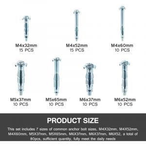 80 Pcs Pince Cheville Molly Moly Placo a Metalique, Expansion pour Placopl&acirc;tre Gypsum Gips, Cheville Parapluie M&eacute;tallique,Excellent kit d'ancrage