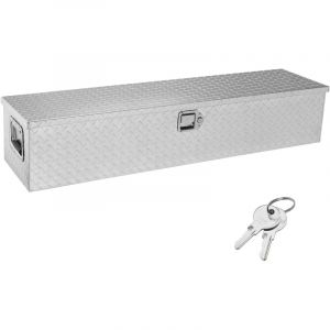 Mophorn - Coffre à outils robuste en aluminium 48'x15'x15' Coffre de rangement en tôle larmée avec poignée latérale et serrure pour pick-up, caisse