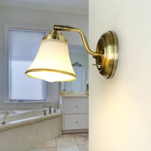 Licht-erlebnisse - Applique d'int&eacute;rieur Grando de couleur cuivre au design antique de style Art nouveau pour salle de bains E14 - Bronze, blanc