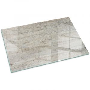 Plaque Rectangulaire de protection de sol en verre tremp&eacute; pour chemin&eacute;e et po&ecirc;le &agrave; bois pare-feu contre les &eacute;tincelles Texture bois clair 100x70 cm