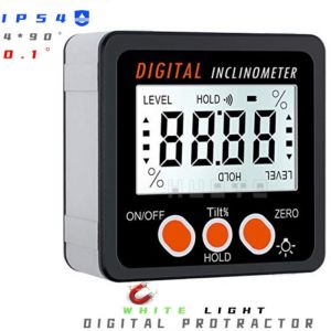 Ymyny - Inclinomètre Numérique Rapporteur 4 90 ° Level Box Viseur d'Angle Rétroéclairage Jauge Biseau Jauge Magnétique de Base en/FT mm/m