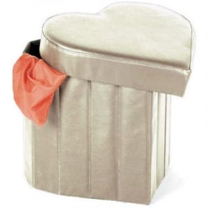 Pouf En Faux Cuir En Forme De Coeur Pouf Bo&icirc;te Pouf Couleur Beige