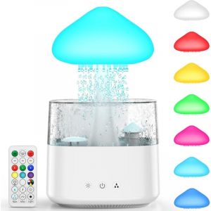 Humidificateur 450ml Humidificateur &agrave; goutte d'eau avec t&eacute;l&eacute;commande avec 3modes et 7 couleurs,diffuseur d'ar&ocirc;me de lumi&egrave;res LED Humidificateur de