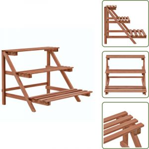 Vidaxl - Support &agrave; 3 niveaux pour plantes Bois de c&egrave;dre 48 x 45 x 40 cm - Support Plante - &Eacute;tag&egrave;re Plante - Jardinerie - D&eacute;coration Int&eacute;rieur - Bois