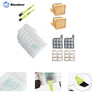 Kit Sac Aspirateur Compatible Vorwerk Kobold VK135/VK136 - 6 Sacs + 2 Filtres + 12 Parfums - Bluedeer