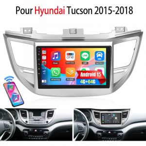 DAB+ Autoradio Android 15 32/64 Go avec CarPlay et GPS pour Hyundai Tucson 2015-18 - Navigation RDS - 4+64G