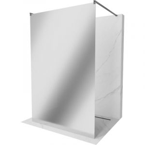 Mexen Kioto paroi de douche autoportante 140 x 200 cm, miroir 8 mm, gris canard bross&eacute; - 800-140-002-66-50