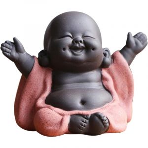 Bouddha Maitreya Riant, Statue de Bouddha en Céramique, Sculpture de thé D'ornement, Mini Ornements de Bouddha Chanceux Assis, Ornements de Jardin de