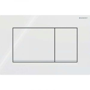 Plaque de d&eacute;clenchement wc Geberit Sigma20 (ex Sigma30) square pour rin&ccedil;agedouble touche: blanc, blanc mat