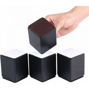 Rehausse de meuble en acier de 100 mm, rehausseur de lit et de pied de table robuste, rehausseur de lit pour hauteur de meuble 10 cm, 4 pcs de