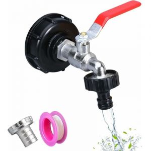 Connecteur de réservoir IBC avec filetage 3/4 - Robinet pour cuve de 1000L, récupérateur d'eau de pluie, raccord de sortie de vanne et raccords de