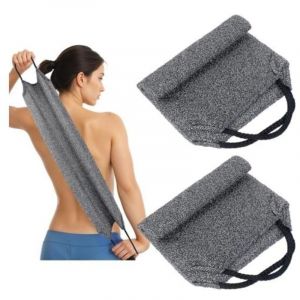 Lot de 2 gants de douche exfoliants pour le corps, le dos pour la douche, gants de toilette exfoliants en nylon pour le dos, sangle