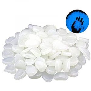 300 Pièces Galet Lumineux Cailloux, Pierres Lumineuse Exterieur, Pierres Fluorescentes, Galets Phosphorescents, Pierres Décoratives de Jardin, pour