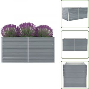 Vidaxl - Jardini&egrave;re 160 x 80 x 77 cm Gris Acier galvanis&eacute; - Jardinier Rectangular - Jardini&egrave;re Ext&eacute;rieure - Pot De Fleurs Grand Format - Jardini&egrave;re