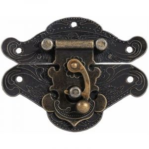 Verrous vintage antique gaufrage Moraillon Loquet Serrure Fermoir avec vis pour décoratifs Cabinet armoire Boîte à bijoux boîte cadeau valise ou