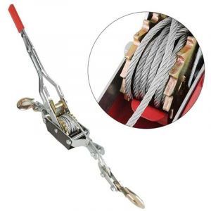 UlisemPalan à câble manuel à levier, outil de levage de câble à cliquet, double crochet avec système à cliquet, treuil manuel puissant, idéal pour la