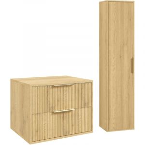 Badplaats Meuble sous-vasque Rimini 60 cm - Chêne - Meuble de s