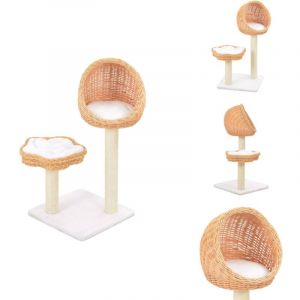 Arbre à chat avec griffoir en sisal Naturel Bois de saule - Arbre À Chat - Arbre À Chat Pour Chat - Griffoir Chat - Jouet Chat - Maison Pour Chat