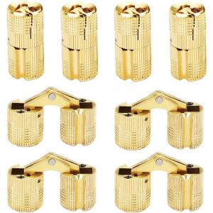 Charnières Cylindriques 8 pièces Charnière Cachée en Laiton 180 ° Angle D'ouverture Invisible Barrel Hinge Remplacement pour diy Boîte à Bijoux Main