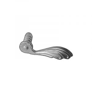 Poignée de porte femelle modele droit - Hauteur 55mm Longueur 125mm pour tige carrée de 8mm - Fer Deco Fer Forge