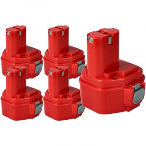 5x Batterie compatible avec Makita 6319D, 6319DWDE, 6317DWFE, 6317DWDE, 6317DWAE, 6317DWDRE, 6317DWFE3 outil électrique (3000 mAh, NiMH, 12 v) - Vhbw