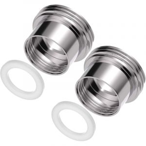 Lot de 2 adaptateurs de robinet, filetage int&eacute;rieur F16 vers filetage ext&eacute;rieur M22, adaptateur d'a&eacute;rateur, id&eacute;al pour a&eacute;rateur et lavabos (argent&eacute;,