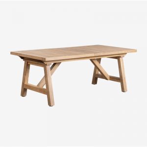 Table à manger rectangulaire extensible 200-260-320x100 cm en bois d'acacia de Dubaï Sklum