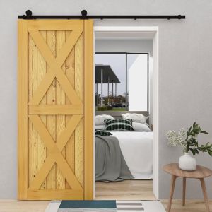 TSMST Rail de porte coulissante avec amortisseur, fixation sur chant de porte, Porte Simple 274CM,Portes non incluses