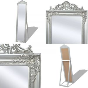 Vidaxl - Miroir sur pied Style baroque 160x40 cm Argenté - Miroir Sur Pied - Miroir Baroque - Décoration Murale - Miroir Vintage - Miroir Design