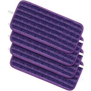 Lot de 4 lingettes r&eacute;utilisables pour balai Swiffer WetJet, en microfibre, lavables, pour nettoyer les sols secs ou humides, 30 x 14 cm
