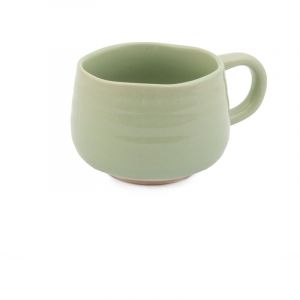 Jamie Oliver Big Love Green Cozy Cuppa, mug de caf&eacute; de gres mouchet&eacute;, id&eacute;al pour toute occasion, lave-vaisselle, micro-ondes, 375 ml, 13 x 10 x 7 cm