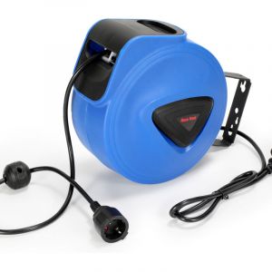 TolleTour Enrouleur automatique de c&acirc;ble 20m, Montage mural 180 &deg; Enrouleur de c&acirc;ble rallonge ext&eacute;rieur avec c&acirc;ble &eacute;lectrique Enrouleur de tuyau