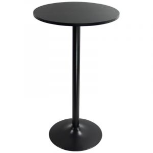 Table de Bar Ronde 60cm Table de bistrot Table de Bar Table d'appoint - Noir 106cm H - KKTONER