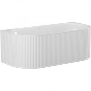 Baignoire semi &icirc;lot stri&eacute;e - 290L - 170 x 80 x 60 cm - Blanc mat - Acrylique - BARBORI