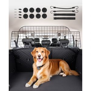 VEVOR Barriere de Voiture pour Chien Reglable 90-153,9 cm, Grille Pare-chien en Treillis Metallique Robuste pour Siege Arriere, Universel pour