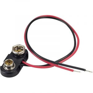TRU COMPONENTS 18-0094 Connecteur clip pression 1x 6LR61 (9 V) raccordement par empreinte pile 9V (L x l x H) 24.5 x 11.8 x 7.3 mm R294761