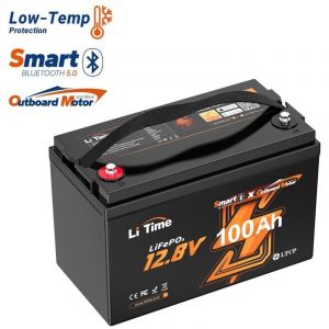 Batterie Lithium LiFePO4 12V 100Ah obm, Bluetooth, bms 100A, Max.15000 Cycles, Idéal pour Moteur Hors-Bord Électrique, Moteur de Pêche à la Traîne.
