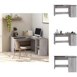 Vidaxl - Bureau d'angle sonoma gris 120x140x75 cm bois d'ing&eacute;nierie - Bureau D'angle - Bureau Moderne - Bureau Informatique - Bureau Design - Meuble