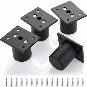 4pcs Pieds de Meuble Ajustable Pieds de lit rehausser Le Meuble Pied en Alliage d'aluminium pour sommier,Armoire,Table (Noir,Hauteur 50mm), - Ahlsen