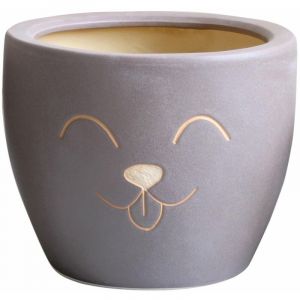 Cache pot Petsy taupe en Terre Cuite 18 cm