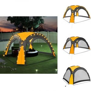 Vidaxl - Tente de réception avec led et 4 parois 3,6x3,6x2,3 m Jaune - Tents De Jardin - Abri De Jardin - Tente Rétractable - Parasol - Abri Soleil