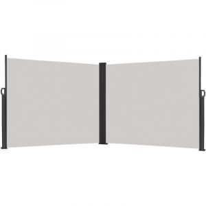 Froadp 200&times;600cm Paravent Lat&eacute;ral Extensible Double C&ocirc;t&eacute; Brise Vue Retractable Store Ext&eacute;rieur, Gris