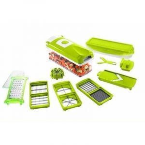 Accessoires cuisine et cuisson,Genius Nicer Dicer Smart (12 pcs.) en vert - coupe-légumes pour cubes, bâtonnets, tranches, lanières et quartiers
