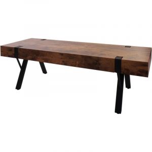 HHG - jamais utilis&eacute;] Meuble tv 744, Table de t&eacute;l&eacute;vision Lowboard TV-Tisch, m&eacute;tal 42x120x40cm, ch&ecirc;ne sauvage fonc&eacute;